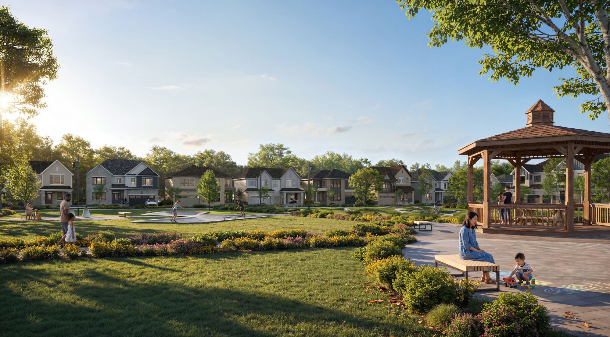 Winding Walk Caledon pre-construction townhomes and single detached homes by Caivan Communities exterior rendering